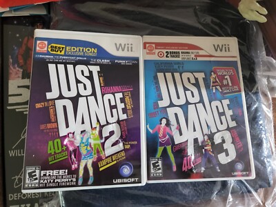 Nintendo Wii Just Dance 2 and Dance 3 video game Complete