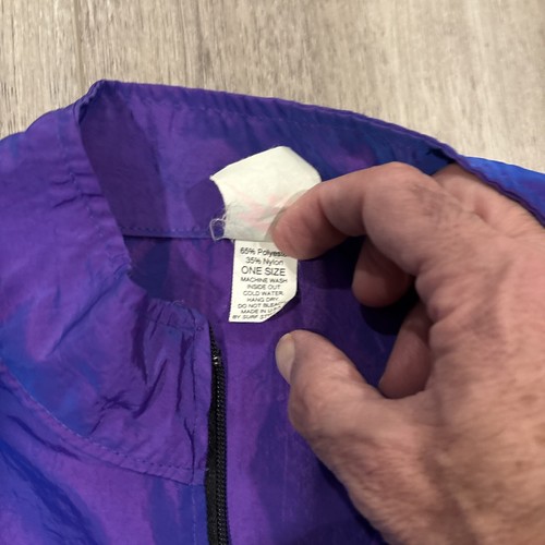 Surf Style Interplanetary Iridescent Purple Windbreaker Track Jacket Vintage Wow - Picture 3 of 8