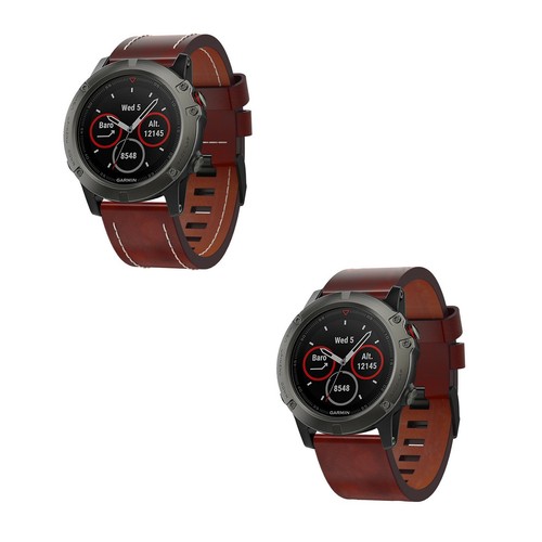 StrapsCo Leather Watch Band Strap for Garmin Fenix 5X/3/3 HR - Picture 2 of 8