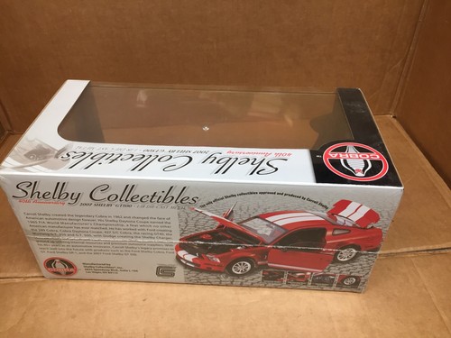 SHELBY COLLECTIBLES 2007 SHELBY GT500 1:18 SCALE DIE-CAST NIB RED 40TH ANNV. ED - Picture 4 of 9