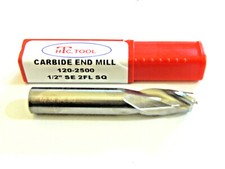 1/2" Solid Carbide 2 Flute END MILL Standard Length Square Center Cutting USA