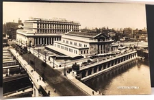RPPC ~ Vintage Real Photo Postcard ~ Chicago Union Station ~ Aerial View Scene