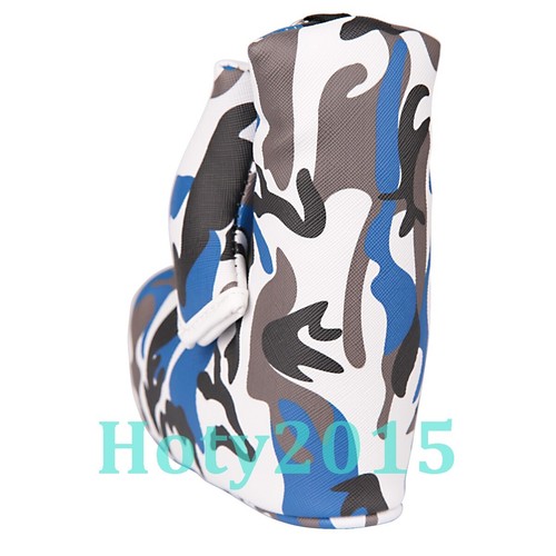 Blue Camouflage Golf Blade Putter Head Cover with Magnetic Closure - Picture 3 of 8