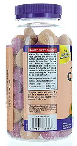 Kirkland Signature Chewable Calcium with Vitamin D3 Adult Gummies, 120 ct x 1 - Picture 3 of 3