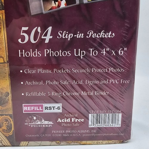 Pioneer 3-Ring Chrome Metal Binder Photo Album For 504 4x6 Pictures USA VTG Maps - Picture 3 of 10