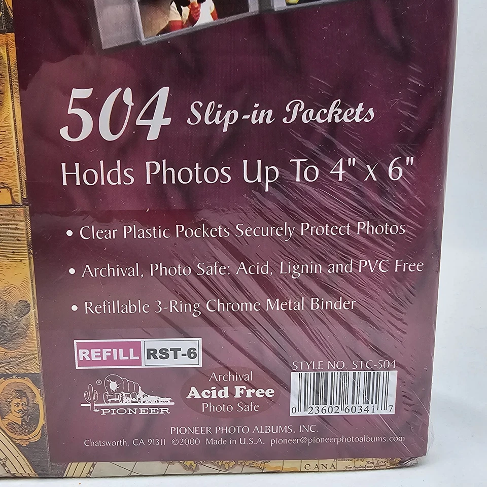 Álbum de fotos Pioneer de 3 anillos de metal cromado para fotos 504 4x6 mapas de colección de EE. UU. Foto 3 de 4
