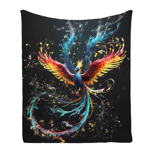 Glittering Phoenix Warm Bedspread Sofa Couch Throw Blanket Holiday Birthday Gift - Picture 2 of 22