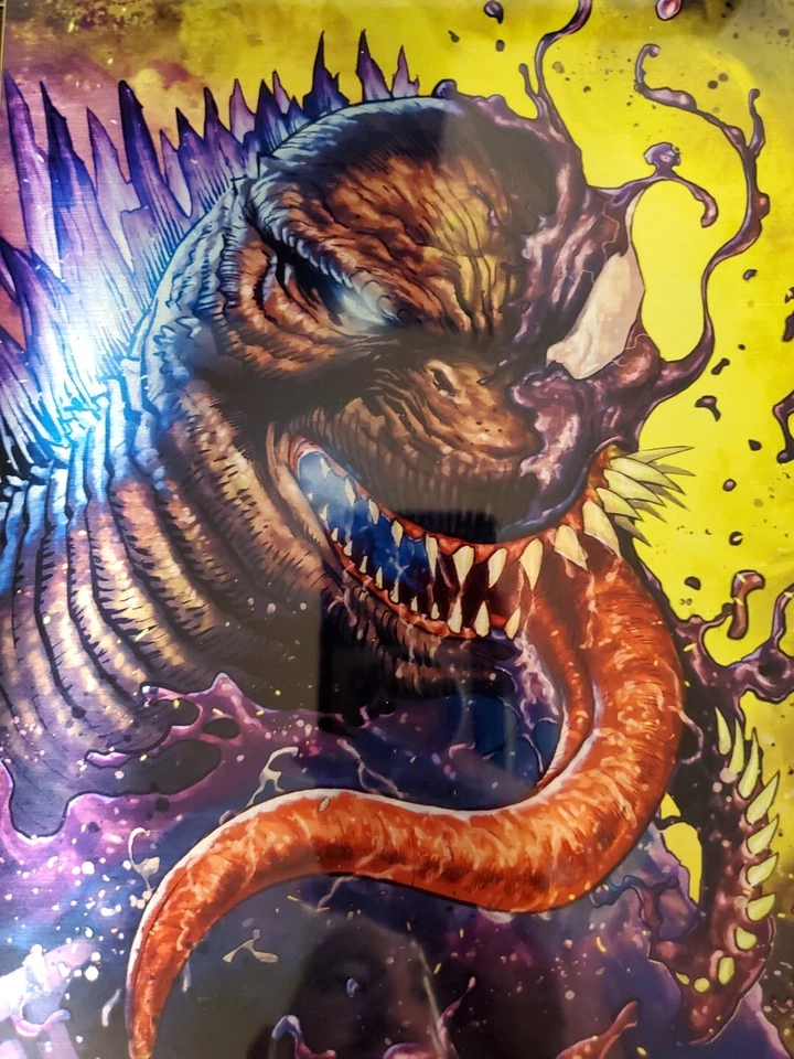 Cubierta Venomizada Godzilla Metal Ácido Virgen Oro Verde Por Sajad Shah 🔥 Rara Limitada Foto 2 de 4