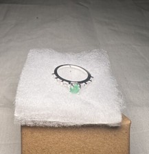 Solid 925 Silver Authentic Colombian Emerald Gemstone Handmade Ring Women Sz 5.5