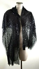 Cejon Women's Black Full Sequin Casual Wrap Scarf Very One Size Nice Scarf