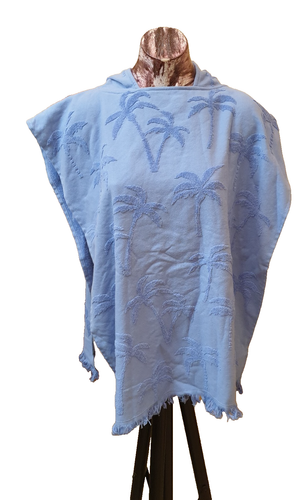 European Collection Adair Kids Beach/Pool Hooded Poncho, Blue, Cotton/Polyester - 第 1/6 張圖片