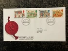 United Kingdom 1986 - Medieval Life stamps FDC Edinburgh Philatelic Bureau