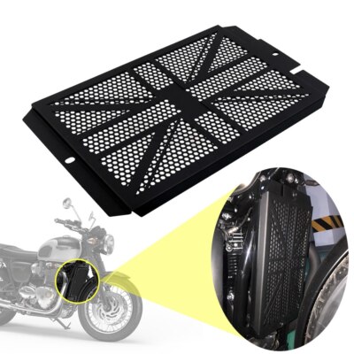 Black Radiator Grille Guard Cover Protector Fit For Triumph Bonneville ...