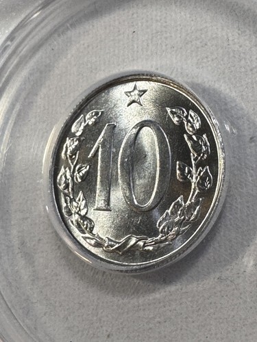 1969 Czechoslovakia 10 Haleru Graded MS 65 by ANACS - 第 7/8 張圖片