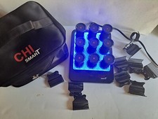 CHI Smart Magnify Ceramic 1.25 Hot Rollers Hair Curlers Set 9 Travel Case