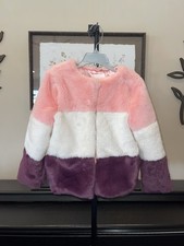 Cat & Jack Faux Fur Tri-Colored Coat For Little Girls - Size XS