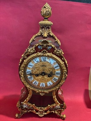 Bezaubernde Rokoko Tischuhr Pendeluhr mit Schlagwerk, Fa. Schmid SSS Höhe 44 cm