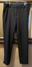Talbots Women's Hampshire Ankle Dress Pants Black Slim Fit 32" Waist Size 8