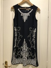 Dress Sleeveless Next Navy Size 8 Beaded Embroidered Wedding Party Holiday VGC
