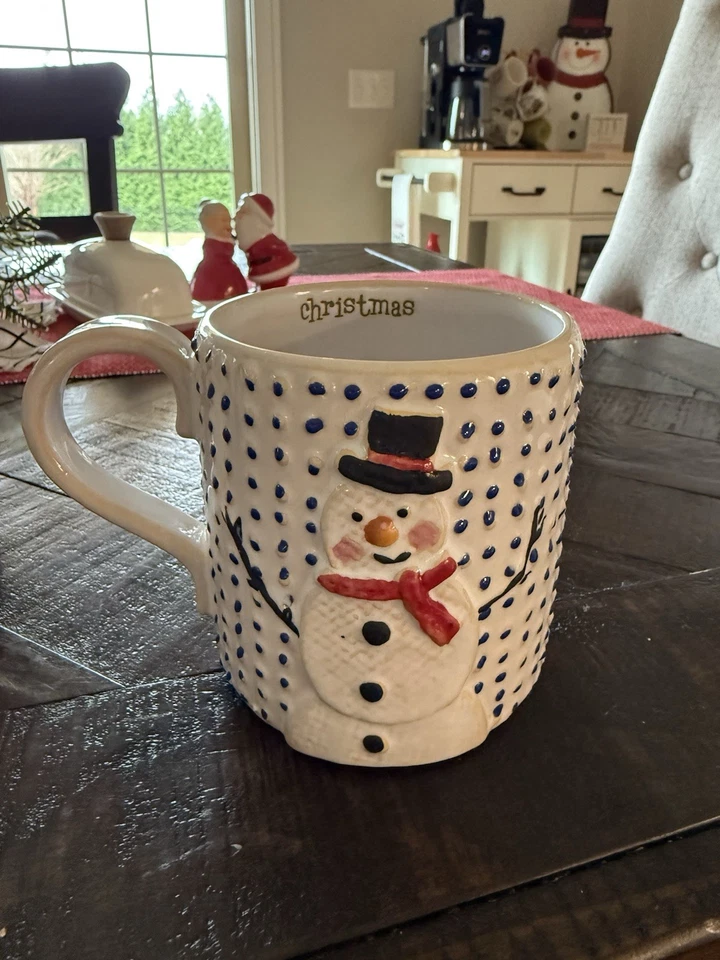 Грязь пирог рождественские кружки, 16 унций, набор из 4! Санта, снеговик, северный олень, дерево - Изображение 3 из 4