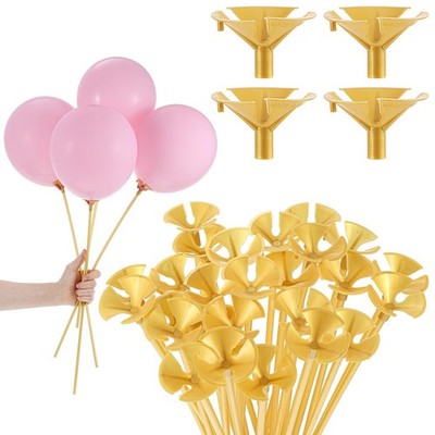 30pcs Gold Plastic Balloon Sticks,Balloon Sticks with Cups,Palitos para Globo...