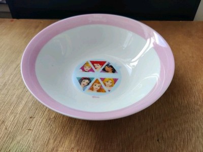 Müslischale, Dessertschale, Disney Princess, weißes Porzellan mit rosa Rand 