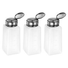 Bomba dispensadora de líquido push down de 250 ml dispensadora dispensadora de alcohol disolvente 3 piezas, blanca