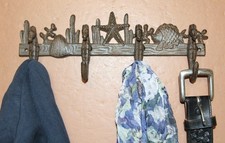 1-SEAHORSE, Large 4 Hook Sea Bar, Beach Decor,Sea Life,Nauical look ,H-31