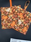 VTG Fall Leaf And Pumpkin Hot Pad Holders 8”X 8”