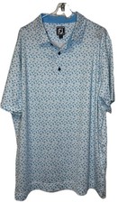 Footjoy Men's Shirt Tour Collar Athletic Fit Golf Polo Beach Print Lisle Size XL