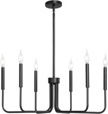 6-Light Chandelier, Adjustable Farmhouse Chandelier Hanging Light Fixture Modern