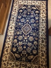  NAVY BLUE RUG CLASSIC TRADITIONAL DESIGN 2’x4’ HARD WEARING x2 carpets £22.00 