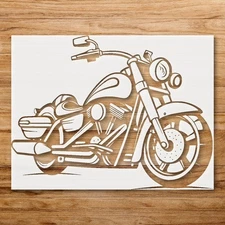 Elegant Motorcycle Vector Design Stencil for Custom Painting - StencilAir