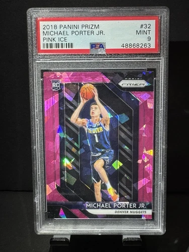 Michael Porter Jr 2018-2019 Panini Prizm Pink Ice Rookie RC #32 Mint PSA 9