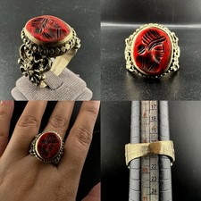 Antique Brass Ring -Near Eastern Unique Synthetic Stone Intaglio Roman