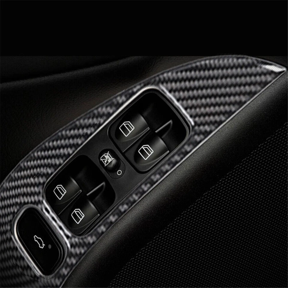 Cubierta de fibra de carbono 11 piezas manija de puerta para Mercedes-Benz W203 2005-07 tipo C Foto 3 de 4