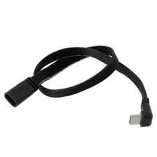 USB C 2.0 Extension Cable 90 Degree Male To Female Flat Silicone Cord Laptop