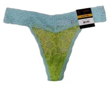   NWT No Boundaries Women's Lace Thong Panty Size Large 11-13 Blue  Green