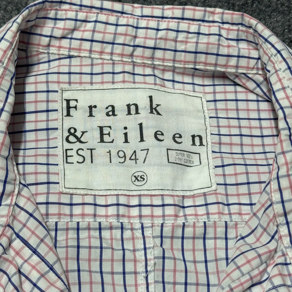 Camisa Frank Eileen Barry a Cuadros Botón Manga Larga Algodón EE. UU. Mujer XS X Pequeña Foto 3 de 4