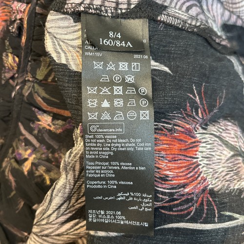 ALLSAINTS Women Calla Harris Sheer Floral Print Tiered Ruffle Top Blouse Size 4 - Picture 9 of 11