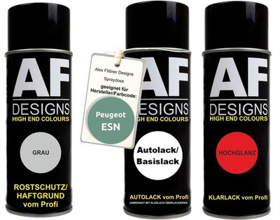 Spraydose Set für Peugeot ESN Vert Aquarius Autolack Klarlack Grundierung Sprayd