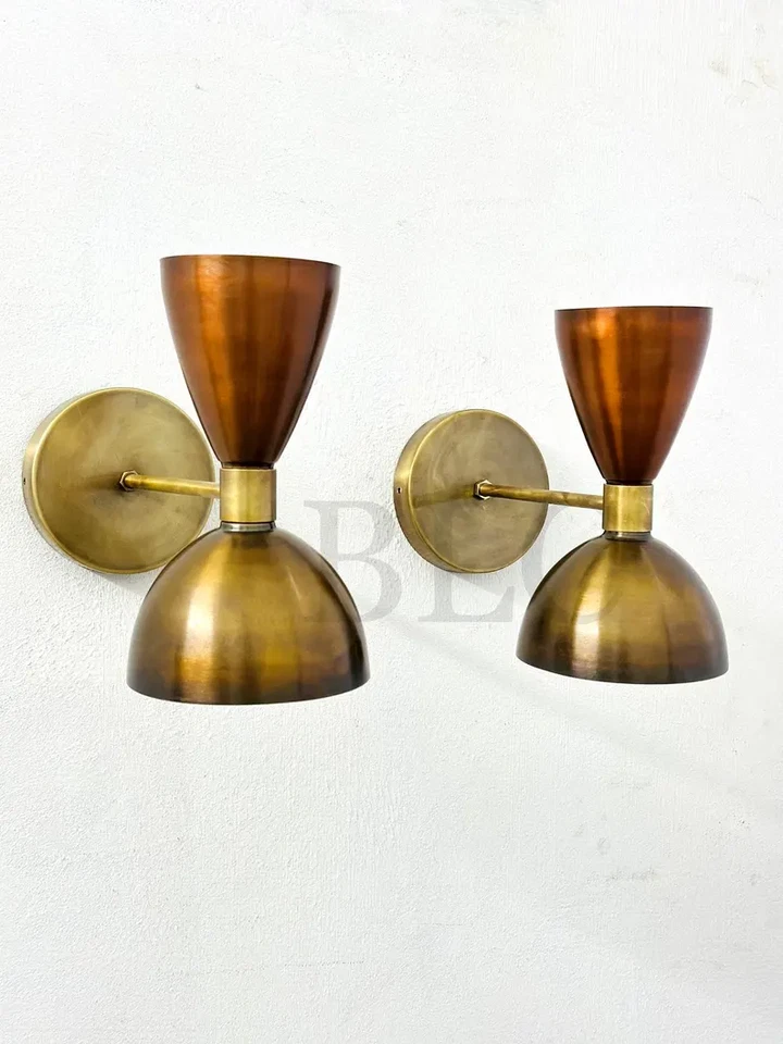 Mid Century Italian Wall Sconce Diabolo Bedside Lamp Pair Handmad Christmas Gift - Image 2 of 4