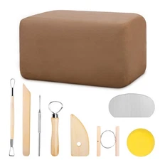 Pottery Clay, Natural Air Dry Clay, 5.5lbs Modeling Clay with Pottery Sculpti...