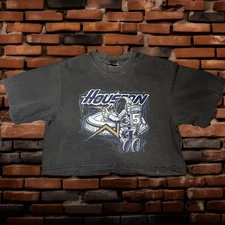 Houston Astros Bagwell Astronaut on Shaka Garment Dye Crop Top-Size Large