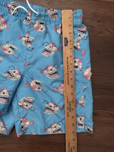 Old Navy Jugend Jungen XL 14/16 Piranha Fisch bedruckt blau Badehose Shorts - Bild 8 von 11