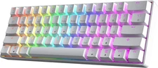 GK61 Mechanical Gaming RGB LED Keyboard - White, Gaetron Optical Brown Switches