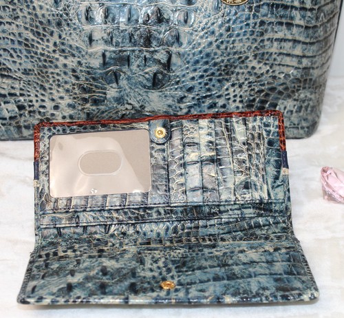 Brahmin Duxbury Satchel Ombre Blue Large Hand Bag Purse With Matching Ady Wallet - Picture 12 of 23