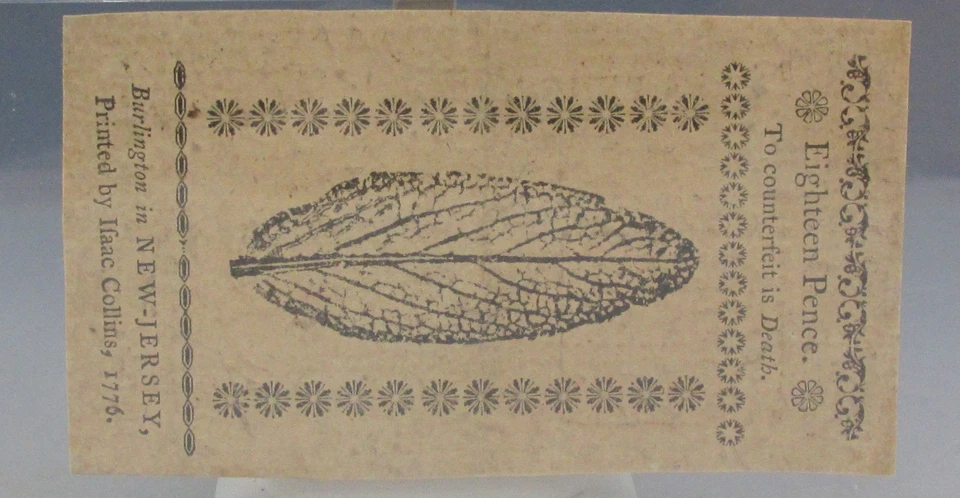 1776 New Jersey Colonial Note 18 Pence march 25, 1776 Fr#NJ-176 PMG 55 - Image 4 of 4