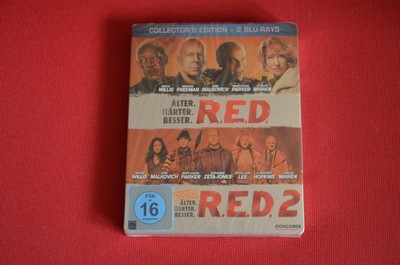 R.E.D. + R.E.D. 2 - Steelbook Edition 2 Bluray 's - Bruce Willis - NEU & OVP !!