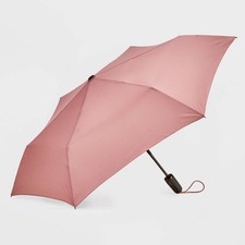 Auto Open Auto Close Compact Umbrella - Rose Pink: Telescoping Shaft